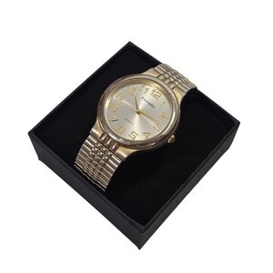 Eternity Vintage Men’s Gold Tone Quartz Dress Watch 6.75"